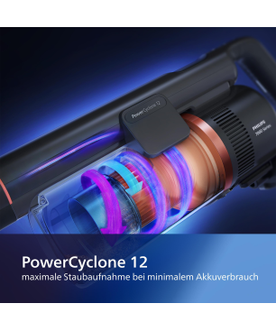 PHILIPS XC7055/01 Aqua mit Laufzeit von bis zu 80 Min., kabellos, Stielsauger, Akkubetrieb, 25,2 Volt