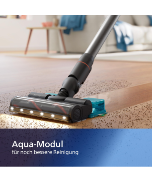 PHILIPS XC7055/01 Aqua mit Laufzeit von bis zu 80 Min., kabellos, Stielsauger, Akkubetrieb, 25,2 Volt