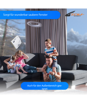 ZOEF ROBOT Bobbie 2.0 mit Wasserstrahl Fensterputzroboter, Weiss