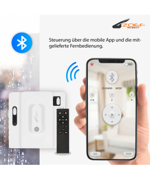 ZOEF ROBOT Bobbie 2.0 mit Wasserstrahl Fensterputzroboter, Weiss