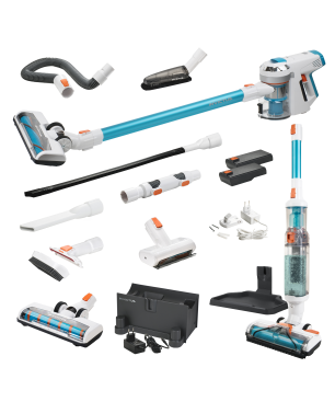 GENIUS A81149 Invictus X7 2in1 Nass und Trocken 31 tlg. Stielsauger, Akkubetrieb, 380 Watt