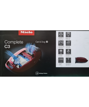 MIELE Complete C3 Cat & Dog Bodenstaubsauger mit Beutel, maximale Leistung: 890 Watt, rot)
