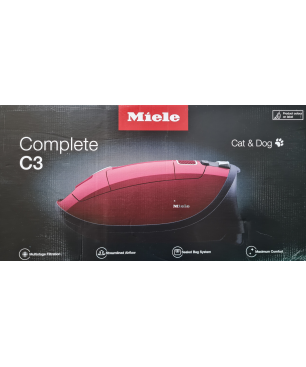 MIELE Complete C3 Cat & Dog Bodenstaubsauger mit Beutel, maximale Leistung: 890 Watt, rot)