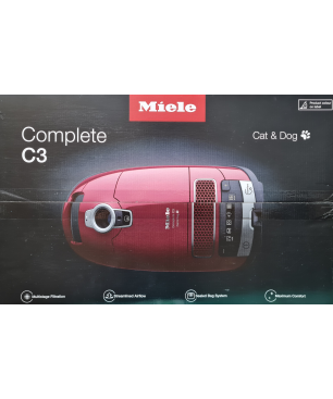 MIELE Complete C3 Cat & Dog Bodenstaubsauger mit Beutel, maximale Leistung: 890 Watt, rot)