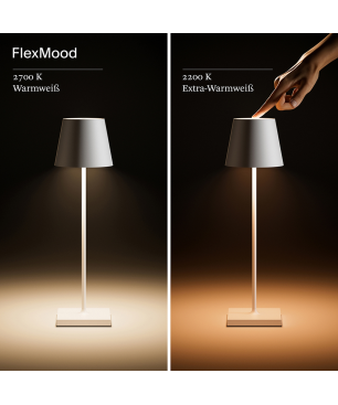 SIGOR Gastropack 6x NUINDIE Nachtschwarz rund LED Tischleuchte warmweiss