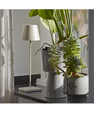 SIGOR Gastropack 6x NUINDIE Dünenbeige rund LED Tischleuchte warmweiss