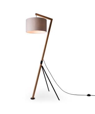 PACO HOME GALLOW Stoff-Design Stehleuchte, Farbe (laut Hersteller): Bambus
