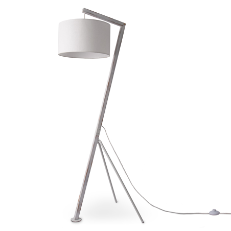 PACO HOME GALLOW Stoff-Design Stehleuchte, Material: Kiefernholz