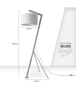 PACO HOME GALLOW Stoff-Design Stehleuchte, Material: Kiefernholz