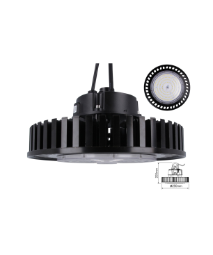 LED LINE 200W Ø28cm 26000lm 90° IP65 LED Strahler, Schwarz