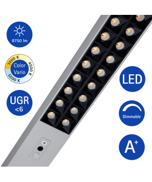 MAUL MAULsirius colour vario sensor LED silver LED-Stehleuchte
