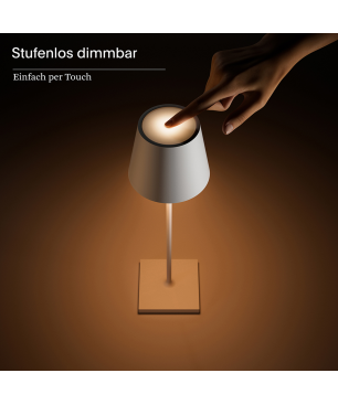 SIGOR Gastropack 6x NUINDIE Graphitgrau rund LED Tischleuchte warmweiss
