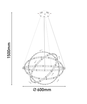 NÄVE LEUCHTEN COSMOS LED Pendelleuchte Warmweiss