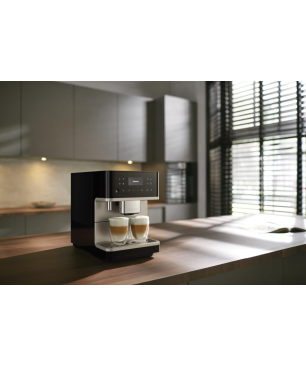 MIELE CM 6360 MilkPerfection Kaffeevollautomat Obsidianschwarz/CleanSteelMetallic