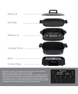 TURBOTRONIC BY Z-LINE MC6 Multikocher (1250 Watt, schwarz)