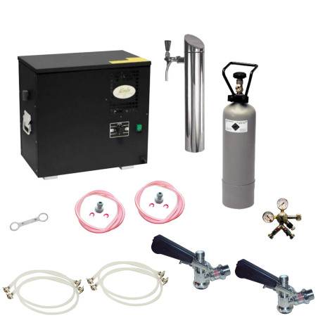 ICH-ZAPFE Set Zapfanlage, AS- 40, 2- ltg, Untertheke - Zapfkopf: ohne, Zapfkopf 2: ohne, 1 x Druckminderer