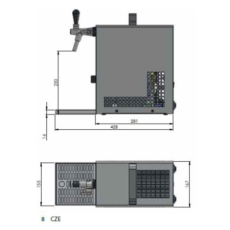 ICH-ZAPFE Set - Zapfanlage,PYGMY 25 LE 1- ltg, 30 L/h - Zapfkopf: ohne - Set Zapfanlage
