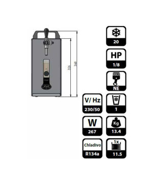 ICH-ZAPFE Set - Zapfanlage,PYGMY 25 LE 1- ltg, 30 L/h - Zapfkopf: ohne - Set Zapfanlage