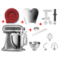 KITCHENAID 5KSM185PSEMS Küchenmaschine Medaillon Silber (300 Watt)