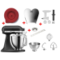 KITCHENAID 5KSM185PSEBK inkl. Edelstahlrührelmenten und 4 Zubehöre Küchenmaschine Gusseisenschwarz (300 Watt)