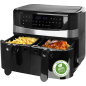 EMERIO AF-126672 Heißluft Doppel-Fritteuse 9 Liter Heißluft-Fritteuse 2400 Watt Schwarz
