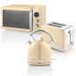 SWAN Retro STRP2070CNEU Set Toaster und Wasserkocher Creme (850 Watt, Schlitze: 2)