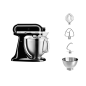 KITCHENAID Artisan 4,8 Liter - 5KSM185PSEOB Küchenmaschine Onyx Schwarz (300 Watt)