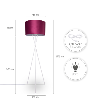 PACO HOME KATE Uni-Design Stehleuchte, Material: Stahl