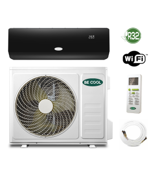 BECOOL BCB12SK2101QW inkl. Vollinstallation Split Klimagerät Schwarz/Weiß Energieeffizienzklasse: A++, Max. Raumgröße: 105 m³