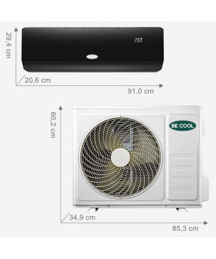 BECOOL BCB18SK2101QW inkl. Vollinstallation Split Klimagerät Schwarz/Weiß Energieeffizienzklasse: A++, Max. Raumgröße: 160 m³