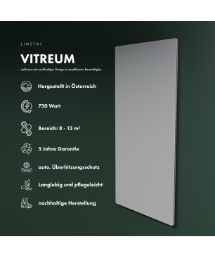 LINZTAL Vitreum Infrarotheizung (750 Watt, Raumgröße: 12,5 m²)