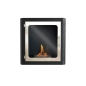 PURLINE Bioethanol-Wandkamin aus schwarzem Edelstahl quadratisches Design wandmontierter Biokamin (3000 Watt)