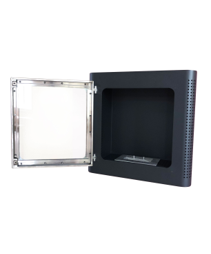 PURLINE Bioethanol-Wandkamin aus schwarzem Edelstahl quadratisches Design wandmontierter Biokamin (3000 Watt)