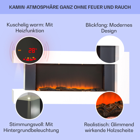 KLARSTEIN Studio Light & Fire 2 Elektrischer Kamin (2000 Watt)