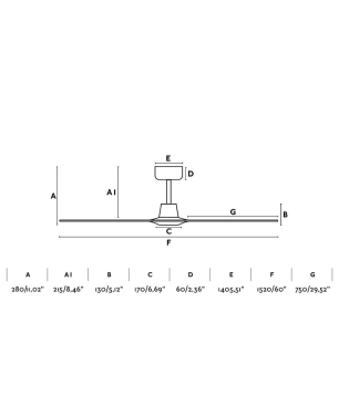 FARO Morea Deckenventilator Kiefer / Pinie (38 Watt)