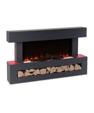 KLARSTEIN Studio Light & Fire Elektrischer Kamin (2000 Watt) Dunkelgrau