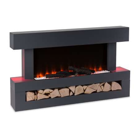 KLARSTEIN Studio Light & Fire Elektrischer Kamin (2000 Watt) Dunkelgrau