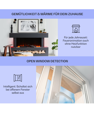 KLARSTEIN Studio Light & Fire Elektrischer Kamin (2000 Watt) Dunkelgrau