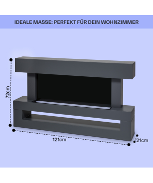 KLARSTEIN Studio Light & Fire Elektrischer Kamin (2000 Watt) Dunkelgrau