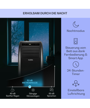 KLARSTEIN Metrobreeze Rom Smart Klimagerät Schwarz (Max. Raumgröße: 49 m², EEK: A+)