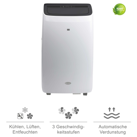BECOOL BC14KL2101F Klimaaanlage Weiß/Schwarz (Max. Raumgröße: 125 m³, EEK: A)