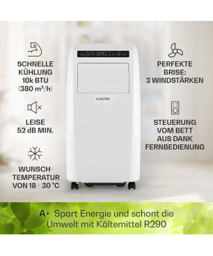 KLARSTEIN Metrobreeze Rom Klimagerät Weiß (Max. Raumgröße: 49 m², EEK: A+)