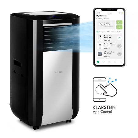 KLARSTEIN Max Breeze Smart mobile Klimaanlage Schwarz (Max. Raumgröße: 95 m², EEK: A)