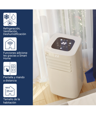 SUNTEC COOLFIXX 2.0 Eco R290 APP Mobiles Klimagerät Weiß (Max. Raumgröße: 25 m², EEK: A)