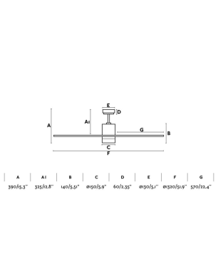 FARO Palk Deckenventilator Ahorn (32 Watt)