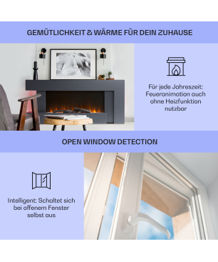 KLARSTEIN Studio Light & Fire Elektrischer Kamin (2000 Watt) Schwarz