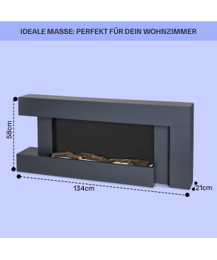 KLARSTEIN Studio Light & Fire Elektrischer Kamin (2000 Watt) Schwarz