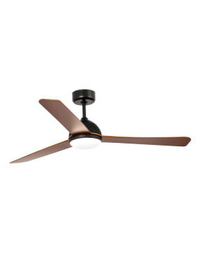 FARO Grid Deckenventilator Holzfarben (30 Watt) warmweiß