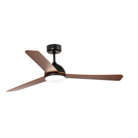 FARO Grid Deckenventilator Holzfarben (30 Watt) warmweiß