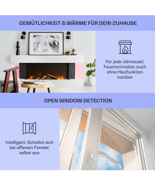 KLARSTEIN Studio Light & Fire Elektrischer Kamin (2000 Watt), Gewicht: ca. 24,5 kg